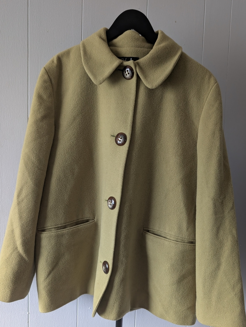 Rafaella Classic Women's Olive Green Button-Front Coat